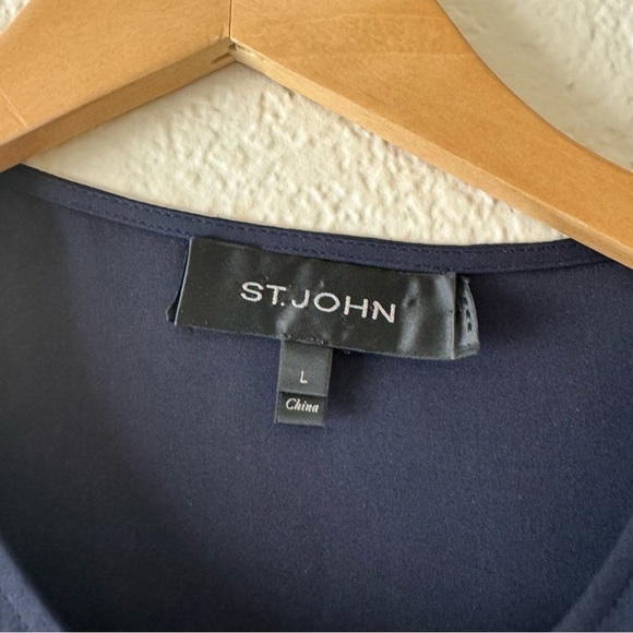 St John Silk Georgette Shell Double Ruffle Top - Picture 4 of 5